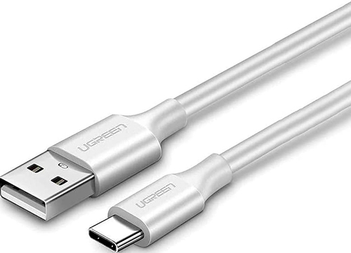 фото Кабель ugreen us287 (60122) usb-a 2.0 to usb-c cable nickel plating. длина: 1.5м. цвет: белый