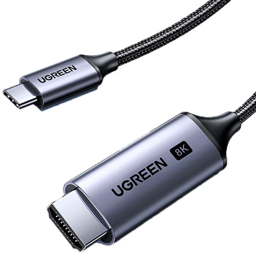 фото Кабель ugreen cm565 (90451) usb-c to hdmi 8k@60h adapter, длина 1.5 м, цвет серый космос