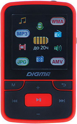 

MP3 плеер Digma, T3 8Gb черный/красный