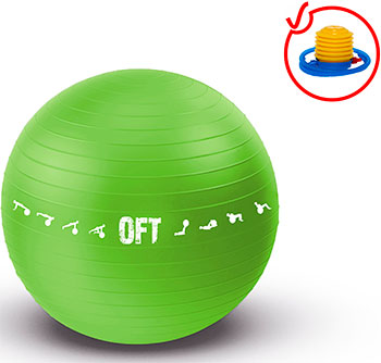 Фото - Гимнастический мяч Original FitTools 65 см для коммерческого использования зеленый с насосом ремешок для йоги original fittools 304 см черный