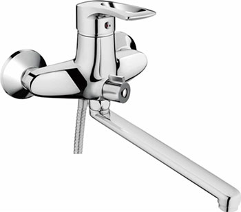 Изображение товара Смеситель для ванны Haiba HB66 хром с душевым гарнитуром и керамическим картриджом