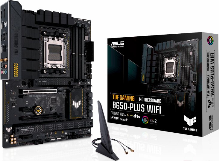 

Материнская плата Asus TUF GAMING B650-PLUS WIFI (AM5, ATX), Черный