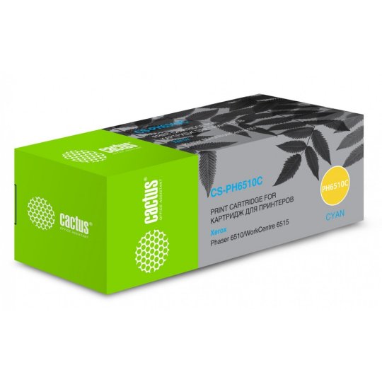 

Картридж лазерный Cactus CS-PH6510C 106R03485 голубой (2400стр.) для Xerox Phaser 6510DN/WC 6515DN