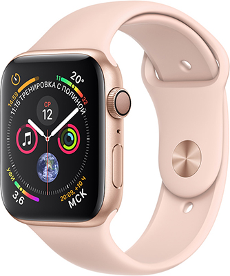 

Часы Apple, Watch Series 4 GPS 40 mm Gold Aluminium Case with Pink Sand Sport Band (MU682RU/A)