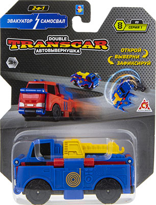 Машинка 1 Toy Transcar Double: Эвакуатор - Самосвал 8 см блистер