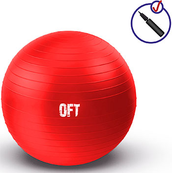 Фото - Гимнастический мяч Original FitTools 65 см красный с насосом ремешок для йоги original fittools 304 см черный