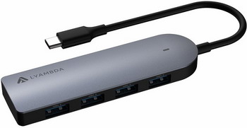 

Мультифункциональная док-станция Lyambda Type-C USB 3.0 Hub Slim LC113 Gray