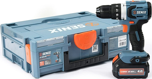 Дрель-шуруповерт Senix X2 20В 60 Нм 1х4Ач ЗУ кейс PDDX2-M2-EU SET