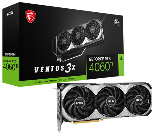 фото Видеокарта msi geforce rtx 4060 ti ventus 3x e 8g