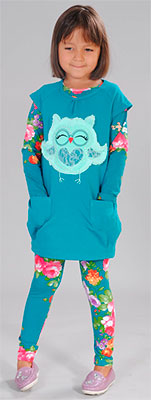 

Блузка + туника Fleur de Vie, 24-2060 рост 122 м.волна