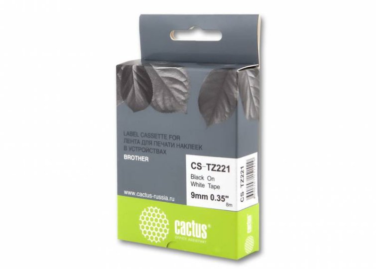 

Картридж ленточный Cactus CS-TZ221 TZe-221 черный для Brother 1010/1280/1280VP/2700VP