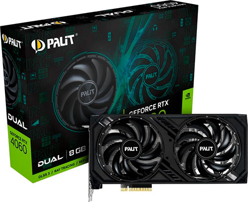 фото Видеокарта palit geforce rtx 4060 dual 8gb (ne64060019p1-1070d)