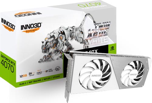 фото Видеокарта inno3d geforce rtx 4070 twin x2 oc white stealth 12gb (n40702-126xx-183052v)