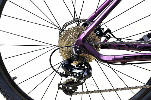 Велосипед женский горный Stark Viva 272 D рама 145 фиолетовый матовыйчерный HQ-0014217