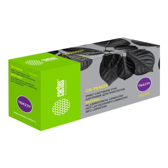 

Картридж лазерный Cactus CS-TN423Y TN-423Y желтый (4000стр.) для Brother DCP L8410CDW/HL L8260CDW/MFC L8690CDW