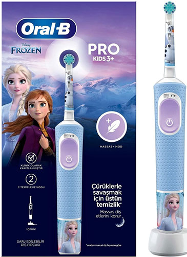 фото Электрическая зубная щетка oral-b pro kids 3+ frozen, синяя