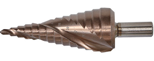 

Сверло ступенчатое по металлу Sturm! 4-30 мм, шаг 2 мм, Р6М5+COBALT, спираль (1055-S430K )