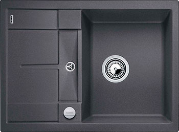 Кухонная мойка BLANCO METRA 45 S COMPACT SILGRANIT темная скала с клапаном-автоматом Кухонная мойка BLANCO METRA 45 S COMPACT SILGRANIT темная скала с клапаном-автоматом