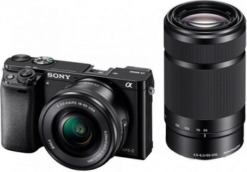 

Цифровой фотоаппарат Sony, Alpha ILCE-6000 Kit 16-50 PZ+ 55-210 черный