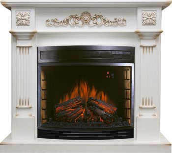 Каминокомплект Royal Flame Florina c очагом Dioramic 28 бел.дуб/патина золото Каминокомплект Royal Flame Florina c очагом Dioramic 28 бел.дуб/патина золото
