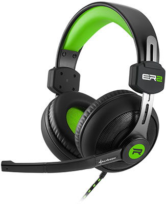 

Гарнитура игровая проводная Sharkoon, Rush ER2 Green