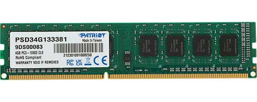 

Оперативная память Patriot Memory DDR3 4GB 1333MHz (PSD34G133381), Зеленый