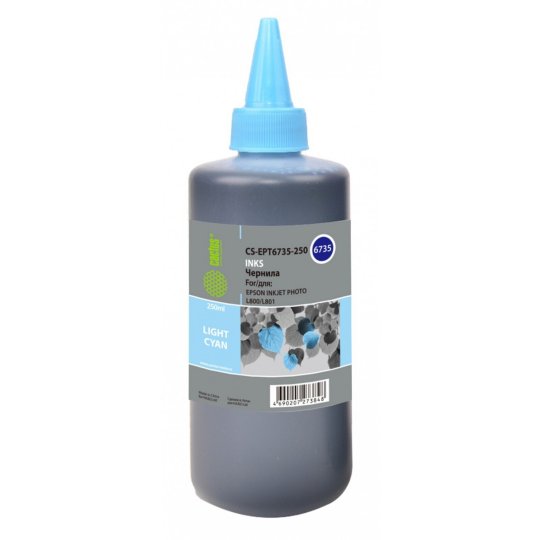 

Чернила Cactus CS-EPT6735-250 T6735 светло-голубой 250мл для Epson L800/L810/L850/L1800