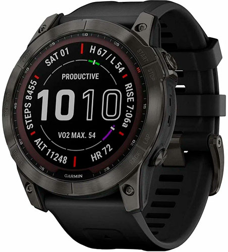 фото Спортивные часы garmin fenix 7x sapphire solar carbon gray dlc ti w/black band na (010-02541-10)