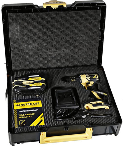 Дрель-шуруповерт аккумуляторная Hanskonner HCD2065BLC