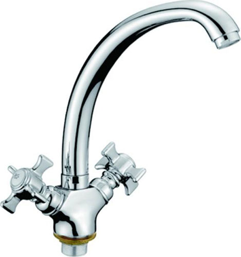 Изображение товара Смеситель для кухни D-Lin хром двухвентильный с поворотным изливом