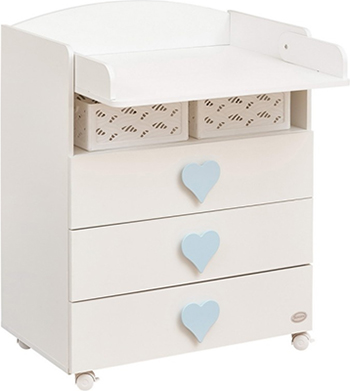 

Комод со съемной откидной столешницей для пеленания Giovanni, Emily GT 70801-02Г White (голубые ручки)