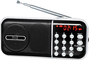 

Портативный радиоприемник MAX MR-321 черный с MP3