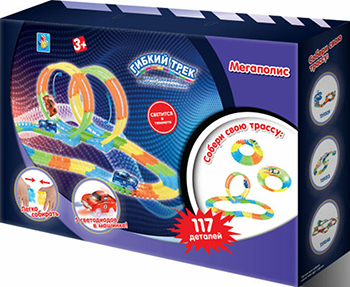 

Трек гибкий 1 Toy Мегаполис 117 дет Т13198, Разноцветный