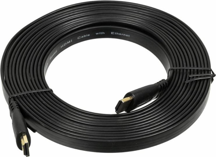 

Кабель аудио-видео Noname High Speed ver.1.4 Flat HDMI (m)/HDMI (m) 5м. позолоч.конт. черный