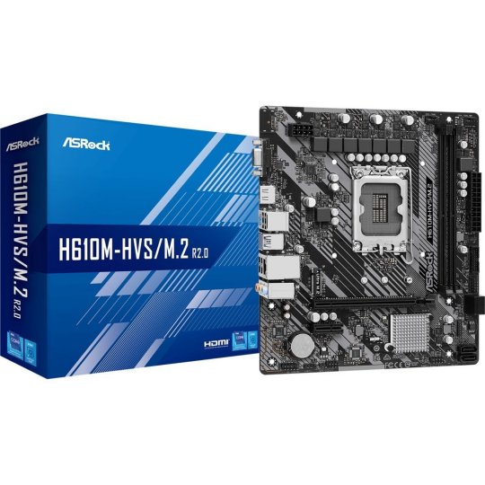 

Материнская плата Asrock H610M-HVS/M.2 R2.0 (LGA1700, mATX), Черный