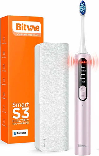 фото Электрическая зубная щетка bitvae s3 smart e-toothbrush с поддержкой приложения для смартфонов, s3 global, розовая