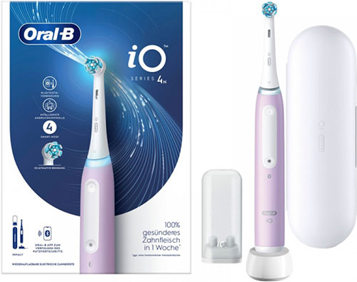 фото Электрическая зубная щетка braun oral-b io4, лавандовая