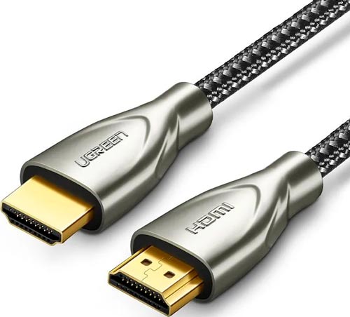 фото Кабель ugreen hd131 (50108) hdmi 2.0 male to male carbon fiber zinc alloy cable. длина 2 м.