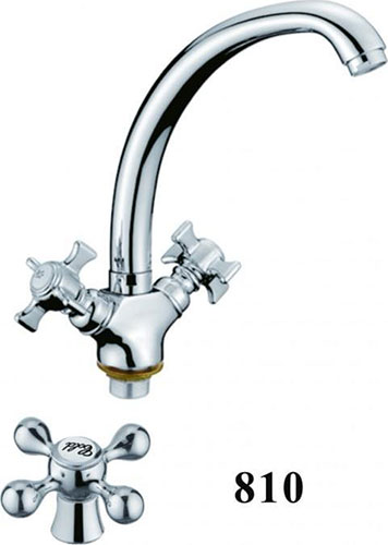 Изображение товара Смеситель для кухни D-Lin хром двухвентильный с поворотным изливом