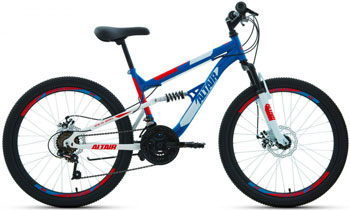 

Велосипед Altair, MTB FS 24 disc (рост 15'') 2019-2020 синий/красный RBKT02N4P003