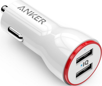 

Автомобильное зарядное устройство ANKER, PowerDrive 2 24W 2-Port Car Charger белый