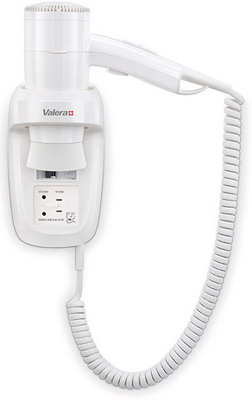 Настенный фен с держателем и розеткой для электробритвы Valera Premium Protect 1200 Shaver White 533.03/044.06