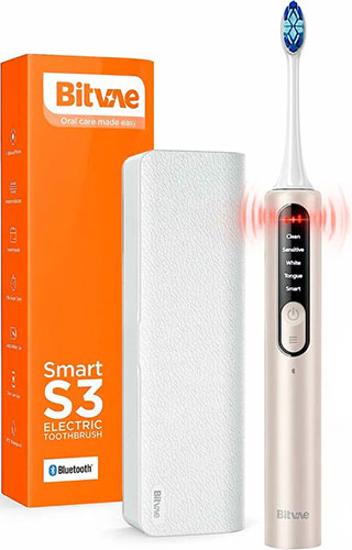 фото Электрическая зубная щетка bitvae s3 smart e-toothbrush с поддержкой приложения для смартфонов, s3 global, белая