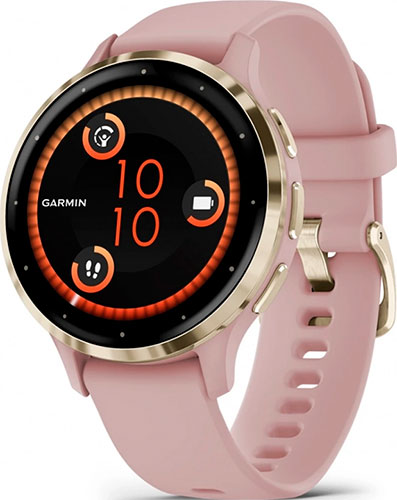 фото Часы garmin venu 3s, soft gold ss bezel w/ dust rose case and silicone band