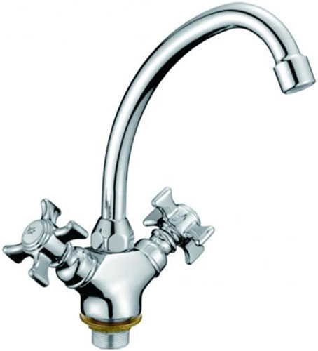 Изображение товара Кухонный смеситель D-Lin хром двухвентильный поворотный 24x16x15 см