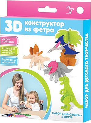 

3D-конструктор из фетра Feltrica, Динозавры 4627104421515