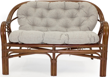 Диван RattanDesign ROMA МИ с подушкой. JC-1732 цвет Коньяк