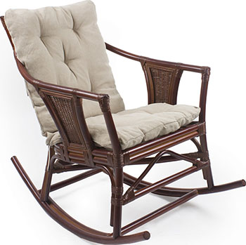 

Кресло-качалка RattanDesign, CANARY МИ с подушкой JC-3071 цвет Коньяк