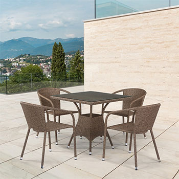 Комплект мебели 4 и 1 Афина T197BT/Y137C-W56 4PCS Light Brown 4Pcs комплект плетеной мебели афина мебель lv130 brown beige