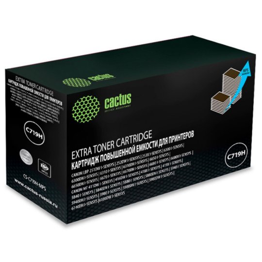 

Картридж лазерный Cactus CS-C719H-MPS 719HX черный (8000стр.) для Canon MF5840dni-Sensys/MF5880dni; LBP6300i/6650i